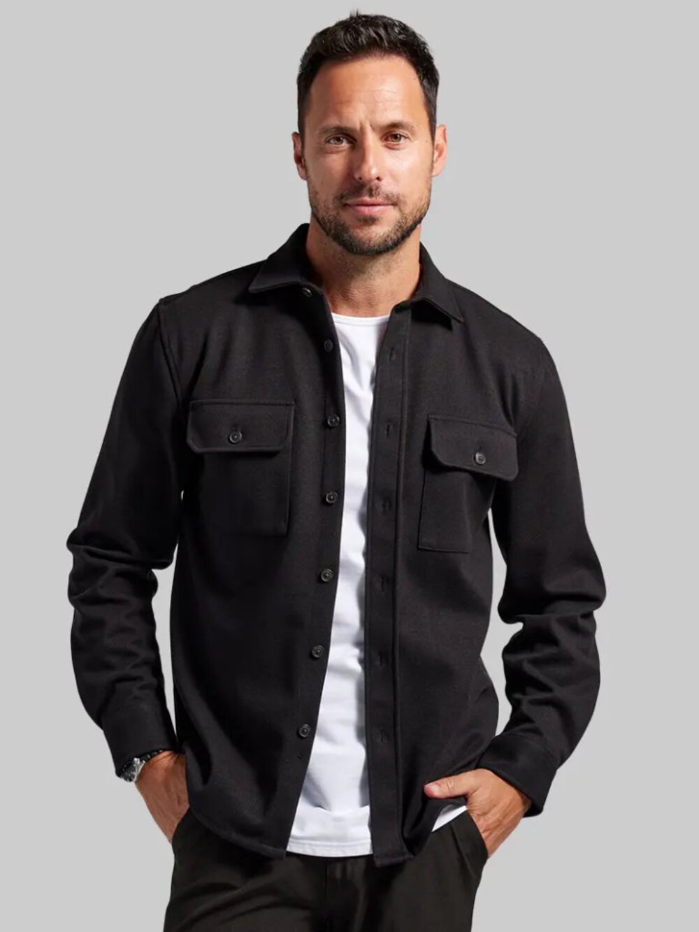 BYLT Basics Coastal Overshirt Dark Charcoal